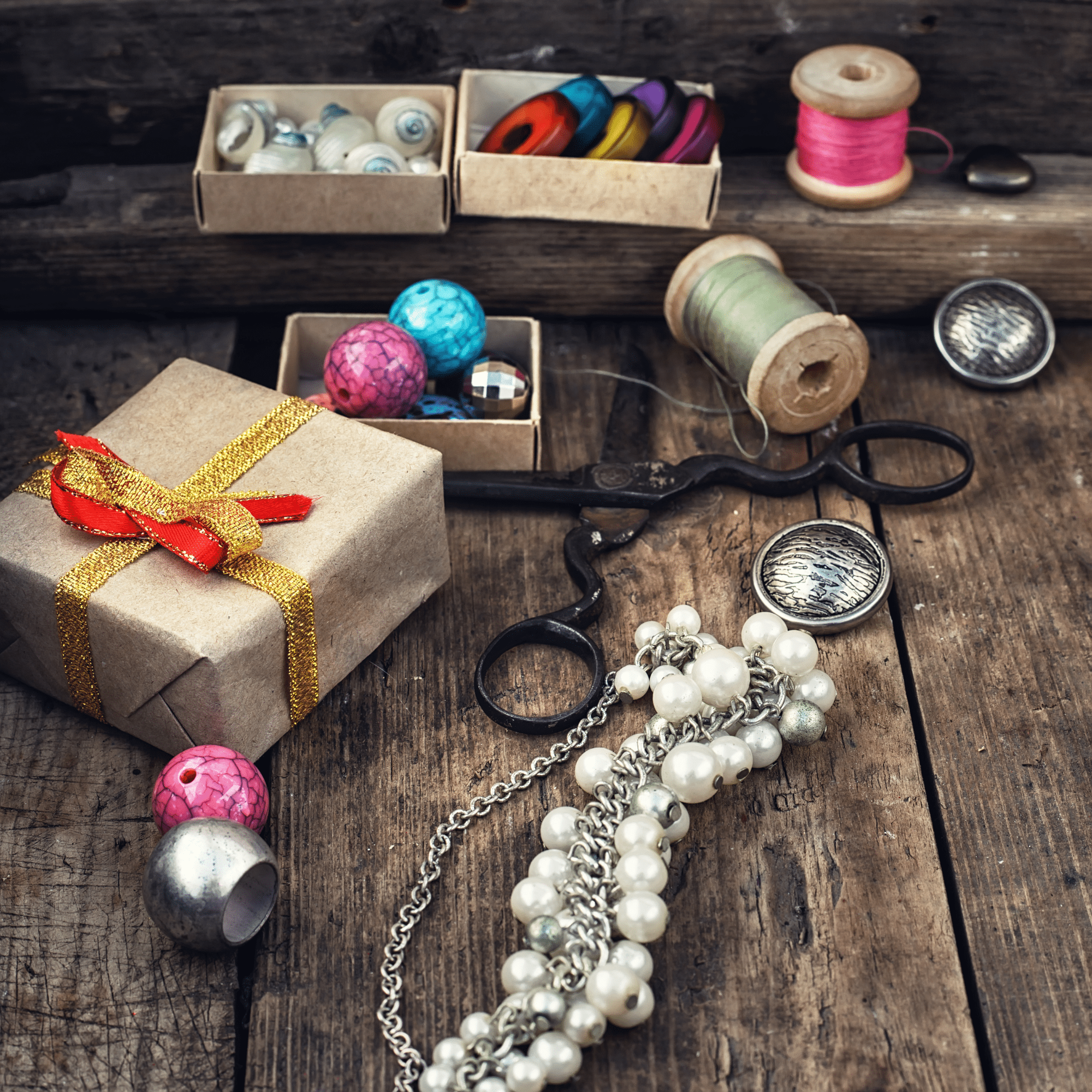 Wrapping paper, ribbons, and gift supplies